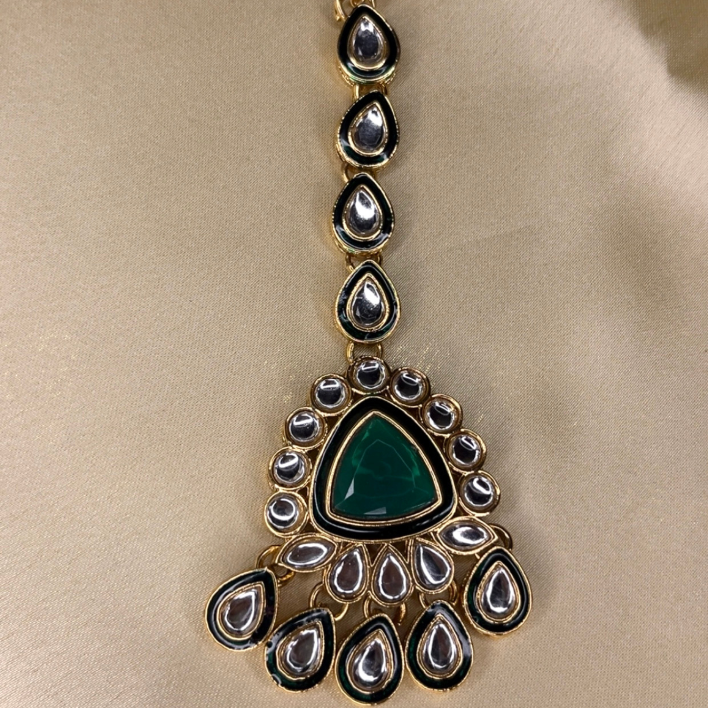 Emerald Green Kundan Choker Set