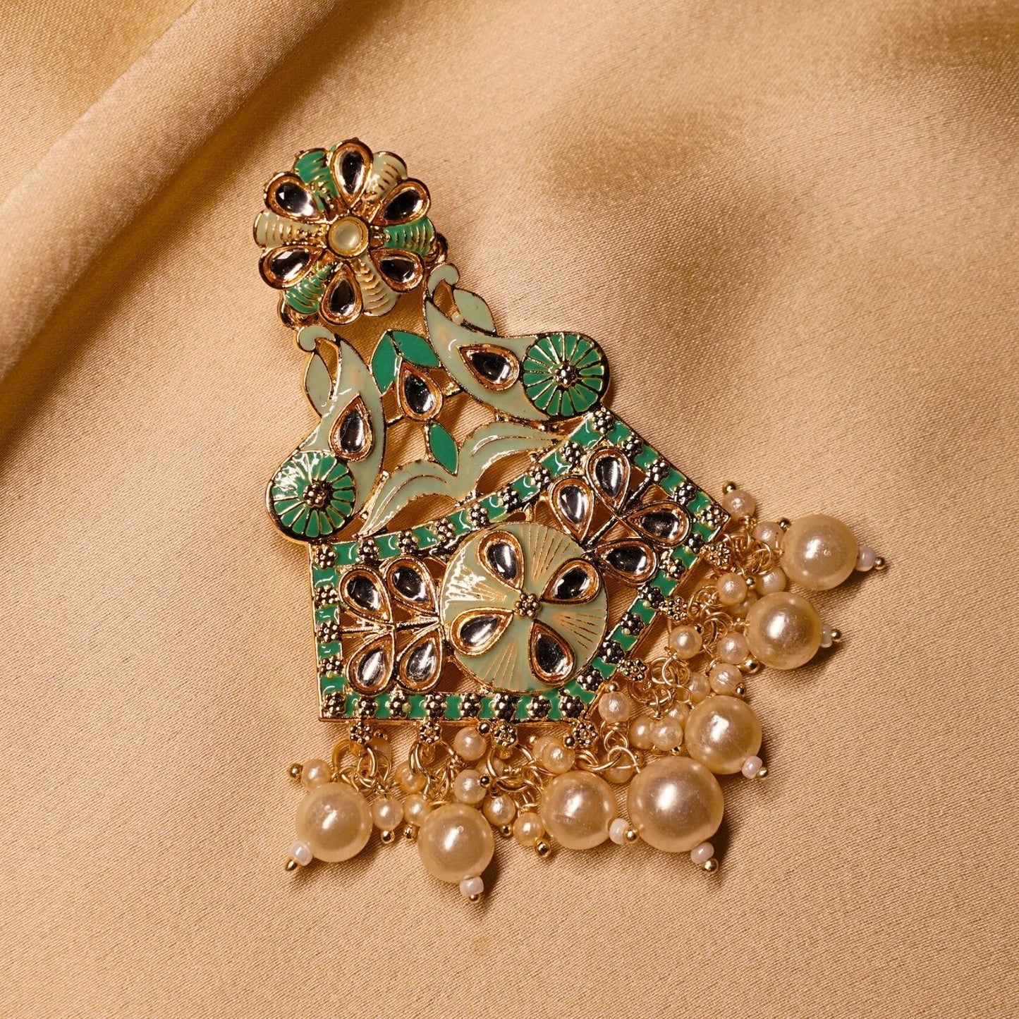 Festive Pearls Kundan Dangler Earrings