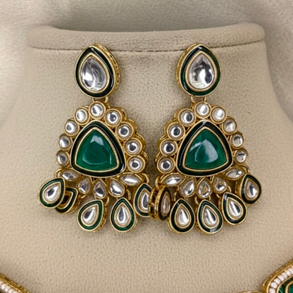 Emerald Green Kundan Choker Set