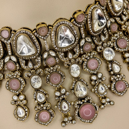 Pink Stone Kundan Choker Necklace