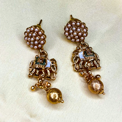 Gaja-Lakshmi Elephant Motif Choker Set