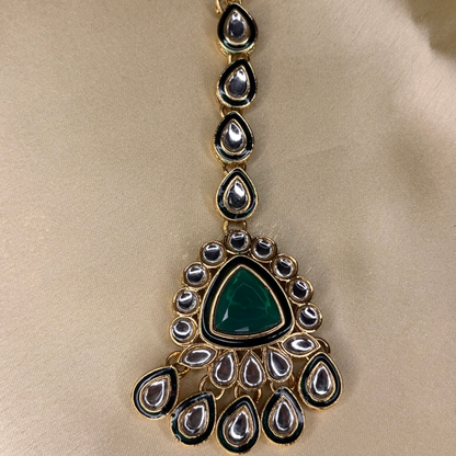Emerald Green Kundan Choker Set