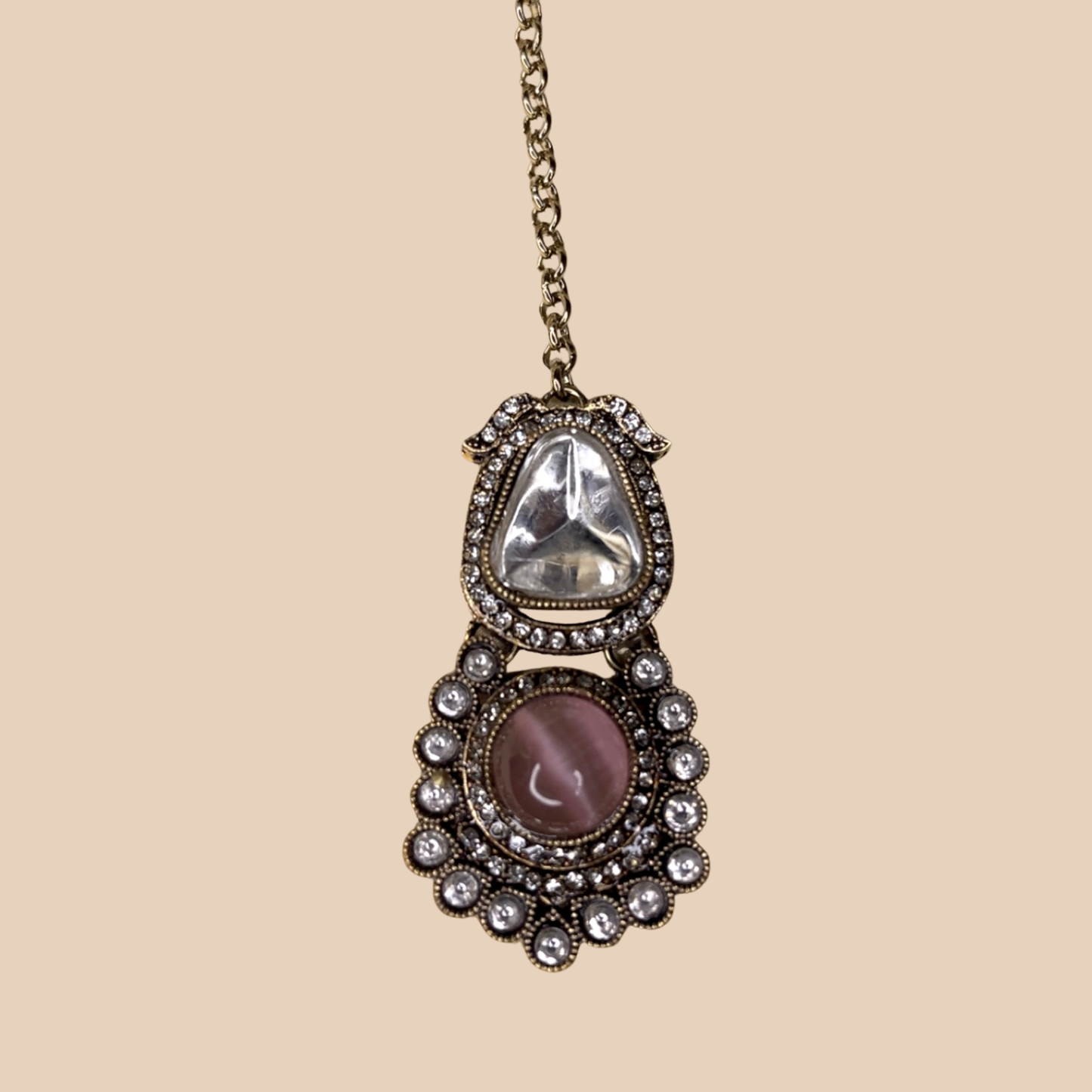 Pink Stone Kundan Choker Necklace