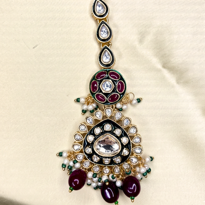 Polki Medallion Necklace Set