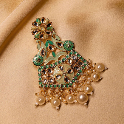 Festive Pearls Kundan Dangler Earrings
