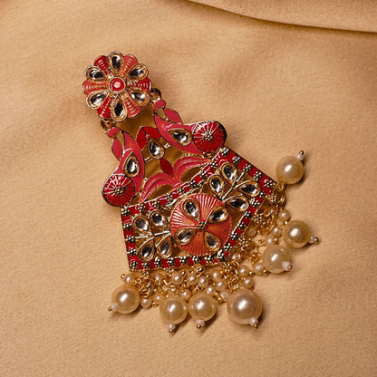 Festive Pearls Kundan Dangler Earrings