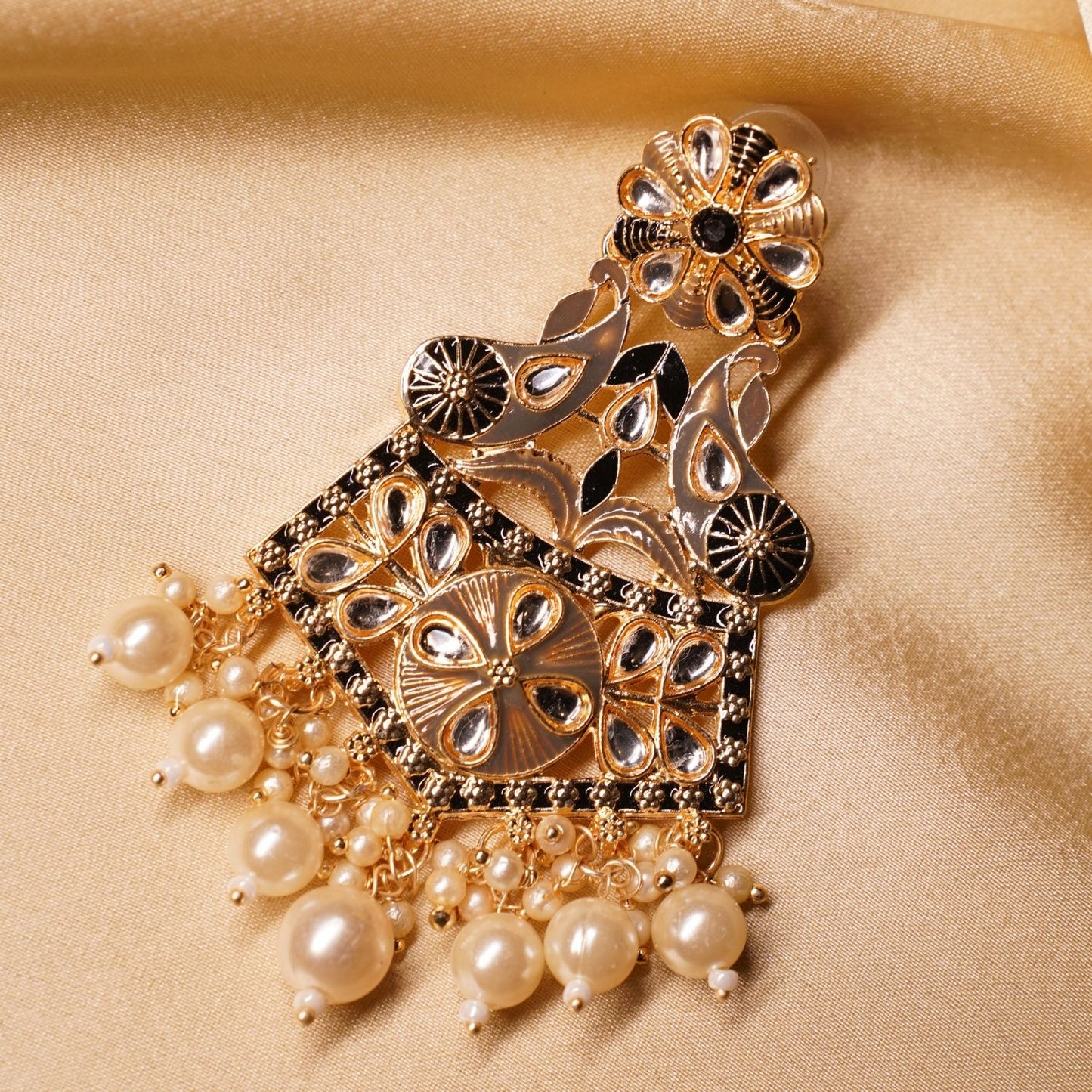 Festive Pearls Kundan Dangler Earrings